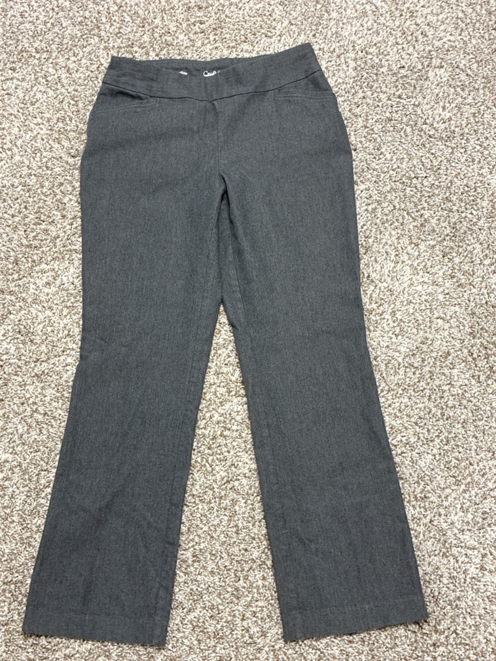 Croft & Barrow Effortless Stretch Bootcut Pants Heather Gray Pull On 6